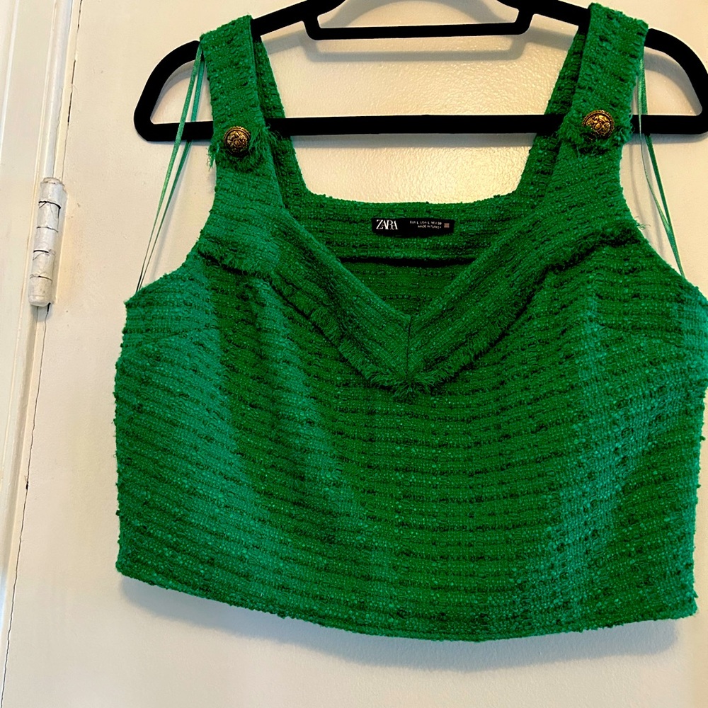 ZARA ST. PATRICK’S DAY Kelly Green Crop Top